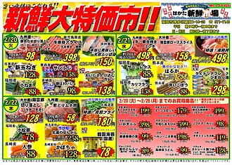 2月20日(火)からの はかた新鮮市場チラシです🎉のイメージ